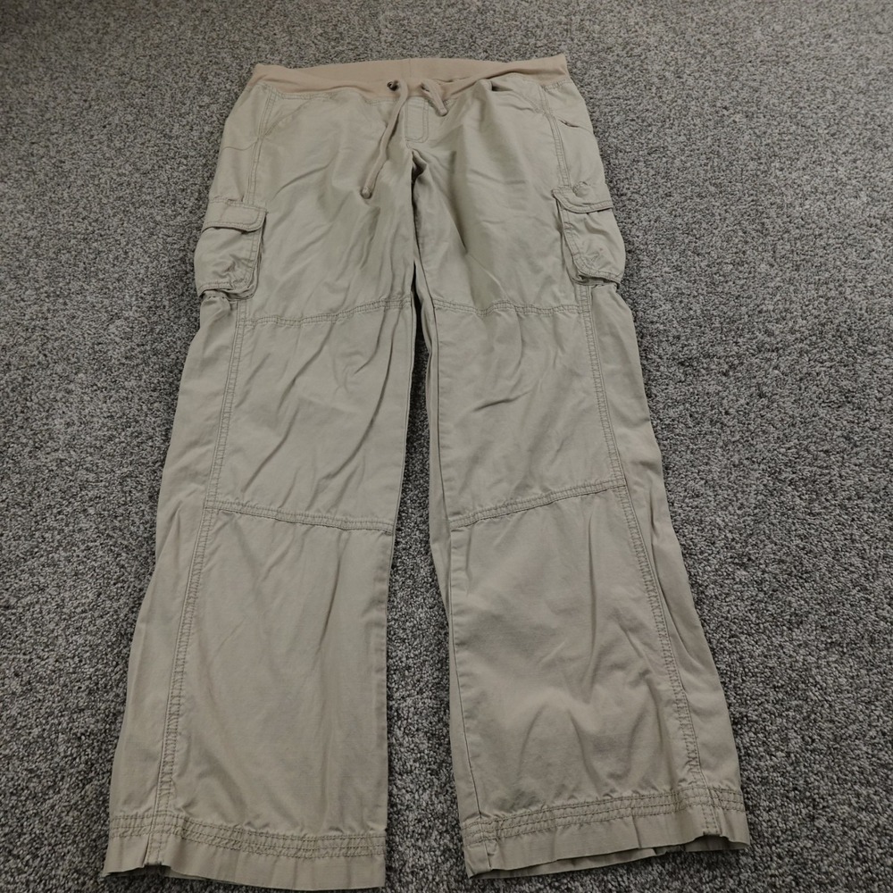 Cabelas Pants Womens L Beige Tan Cargo Pull On Drawstring Hunting Outdoor Hiking